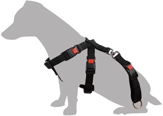 Flamingo – Arnés de seguridad karlie para perros de nylon para el coche talla L Flamingo. Negro