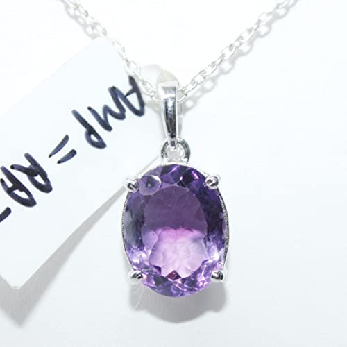 Pendentif améthyste violette en argent 925, cadeau de Noël idéal