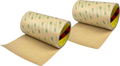 Image of 467MP Adhesive Transfer Tape, Bonding & Laminating, Clear, 6 in x 5 yd, 2 Rolls, High-Strength Bonding for Metals & Plastics, Heat & Chemical Resistant