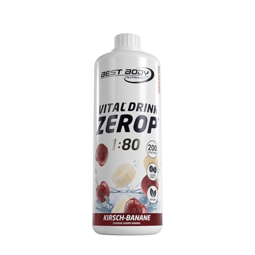 Best Body Nutrition Vital Drink ZEROP® - Kirsch-Banane, Original Getränkekonzentrat - Sirup - zuckerfrei, 1:80 ergibt 80 Liter Fertiggetränk, 1000 ml
