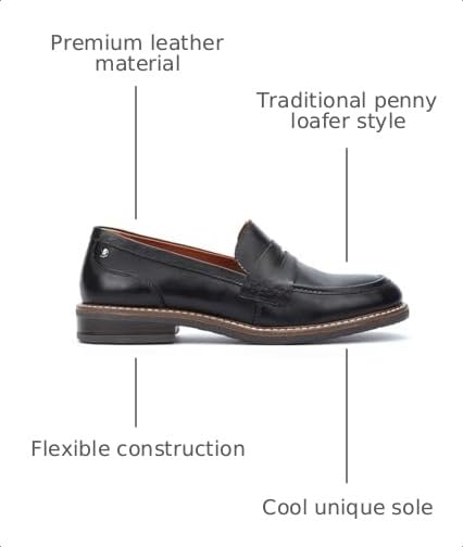 Image of PIKOLINOS Aldaya W8J-3541 Women's Loafers - Premium Calfskin Leather Slip-On - Lightweight Comfort, Removable Insole, Medium & Wide Width Ergonomic Everyday Support