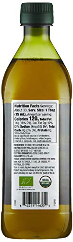 AmazonFresh Organic Extra Virgin Olive Oil, 16.9 fl oz (500mL)