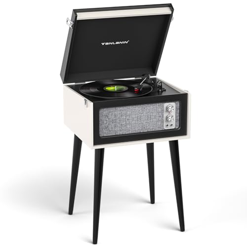 Vintage Standing Black Vinyl Record Player with Detachable Legs, Built-in Stereo Speakers, Treble & Bass Gain, 33/45/78 RPM LP Player Bluetooth Retro Turntables Support Headphone Jack, RCA Out, AUX in - Les Beatles, Paul McCartney, John Lennon, RIngo Starr, George Harrison Vintage Standing Black Vinyl Record Player with Detachable Legs, Built-in Stereo Speakers, Treble & Bass Gain, 33/45/78 RPM LP Player Bluetooth Retro Turntables Support Headphone Jack, RCA Out, AUX in