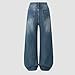 Kids Wide Leg Casual Washed Jeans Elastic Waist Stretchy Loose Denim Pants for Boys Girls 12-16 Years with Pockets