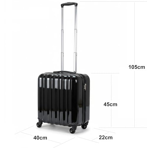 COSHANO Maleta Trolley Equipaje de Mano Comercial piloto Medico Maletin con 4 Ruedas 360 y con 3 Compartimientos (Negro) - imagen 5