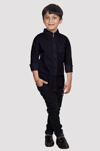 Image of Boys Solid Casual Shirt in Cotton Fabric
