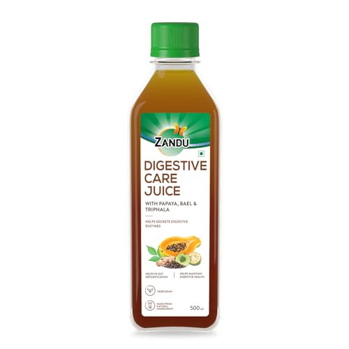 Zandu Digestive Care Juice, 500 ml, Enriched with Papaya, Triphala & Bael to improve Gut Health, Relieves Gas, Boosts Appetite, Scientifically Tested