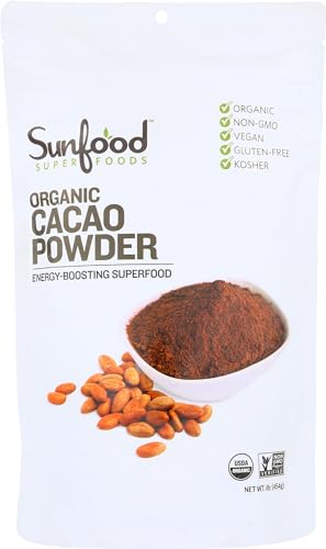 SUNFOOD Organic Raw Cacao Powder, 16 OZ