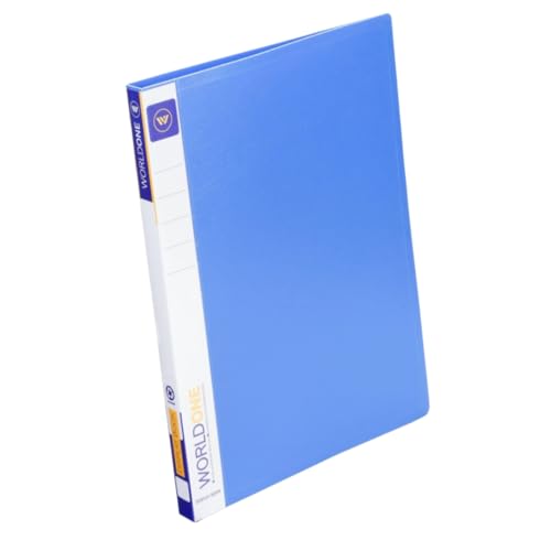 Image of Worldone FC (Foolscap Size) | Presentation Display Book File | Made of 1 mm Virgin PP Sheet | 60 Bound Top Loading Plastic Binder Sleeves | Ideal for Office, School & College | Blue (Pack of 1)