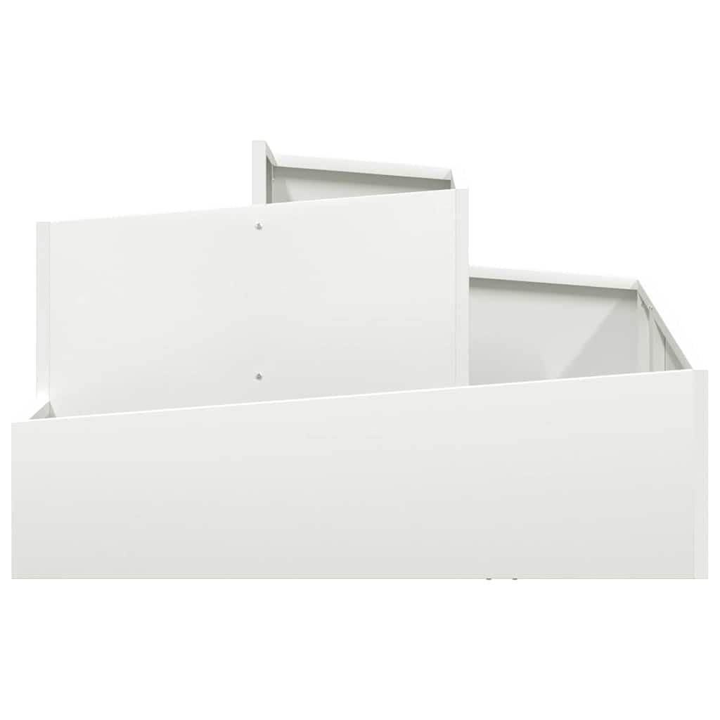 vidaXL Doniczka ogrodowa Biały 80 x 80 x 50 cm Stal zimnogięta, Ogród i taras, nowoczesny metalowy doniczka na zewnątrz, dekoracyjny pojemnik na rośliny, akcesoria na patio