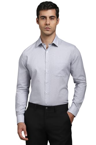 Image of Louis Philippe Men's Slim Fit Easy to Iron Everyday wear Premium Cotton Full Sleeve Printed Formal Shirt
