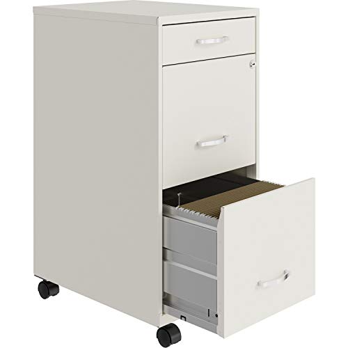 Lorell Soho Box Mobile File Cabinet, 26.5 X 14.3 X 18 In, White #TOP4