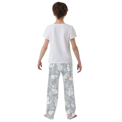 Boys' Pants Woodland Rabbits Dogs Fall Leaves Long Bottoms Jogger Pants Elastic Waist Trousers with Pockets S-XL3