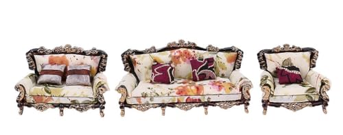 Image of Solid Sheesham Wood 5 Seater Small Size Sofa Set for Living Room Office Hotel Hall Wooden Sofa Furniture
