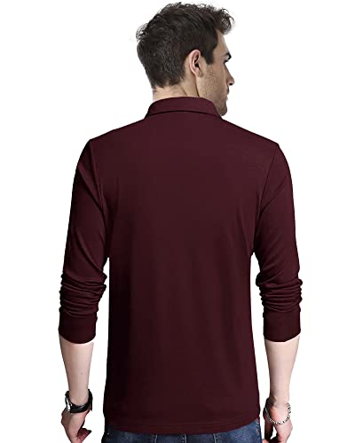 Image of Noble Monk Men's Polycotton Regular Fit Full Sleeves Polo T-Shirt