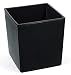 Produktbild XXL Pflanzkübel aus Kunststoff in Hochglanz Farbe: Schwarz mit Herausnehmbaren Einsatz, Maße: 40 x 40 x 41 cm, Eckig