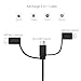 BoxWave Cable Compatible with Kodak Luma 75 Portable Pocket Projector - AllCharge 3-in-1 Cable - Jet Black