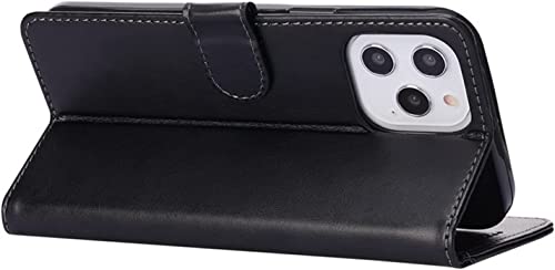 Étui pour iPhone 13 Mini anti-choc en cuir noir protégeant l'écran avec porte-carte