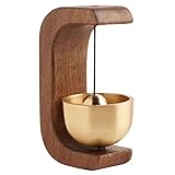 Door Chimes Bells, Door Chime Magnetic C-shaped Door Harp Wooden Cute Decorative Door Entry Chime Doorbell Chime for Door Opening Shopkeepers Business, Walnut Color