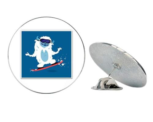 Yeti Snowboarding Cute Metal 0.75