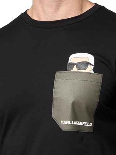 Image of Karl Lagerfeld Men's Crewneck Short Sleeve Graphic Design Relaxed Fit T-Shirt