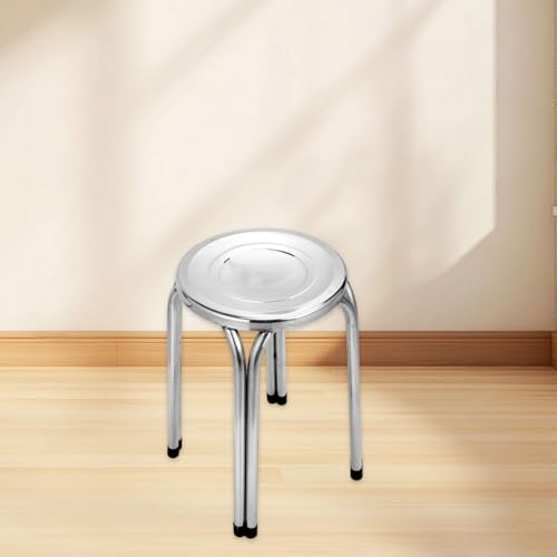 Tabouret en acier inoxydable au design épuré pour intérieur et extérieur