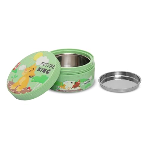Image of JAYPEE Unimunch PU Insulated Inner Stainless Steel Lunch Box with Steel Dish | Spillproof Ideal for Snacks| Easy to Carry Non Toxic |Safe for Storing Food,375 ml, Green