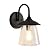 Outdoor Wall Sconce, Exterior Waterproof Wall Light Fixture, Outside Porch Light with Bubble Glass Shade, Matte Black Outdoor Wall Lantern for Patio, Garage, entryway, 2-Pack