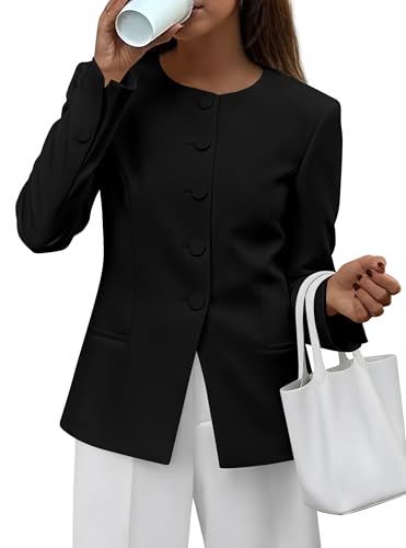 BTFBM Blazers for Women Business Casual Open Front Long Sleeve Button Work...