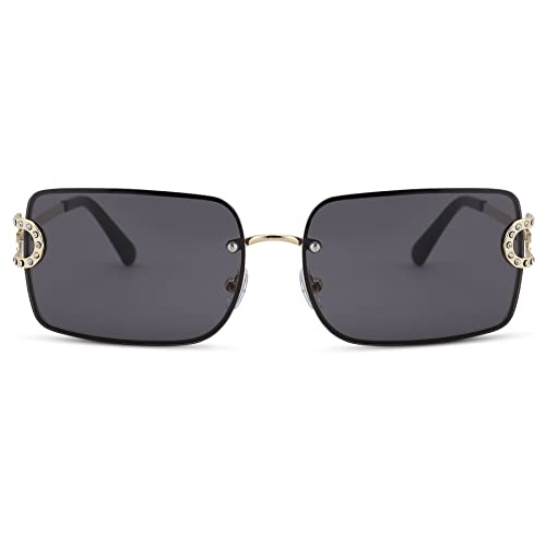 Pro Acme Trendy Rectangle Sunglasses for Women Men Rimless Vintage Fashion Sun Glasses Hip Hop Shades 2000S