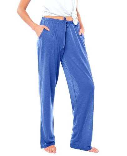 Image of Sexy Basics Women's Lounge Pants | Semi Sheer Soft & Flowy Long Bottoms | Drawstring & Pockets| Multi Packs & Colors
