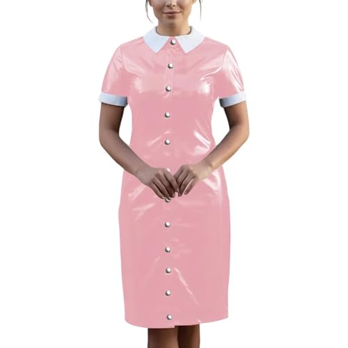 Robe de soirée cosplay en cuir PVC à effet galbant unique