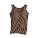 How do i Cancel Order My Today 2024 Built in Bra Tank Tops for Women Cotton Padding Adjustable Spaghetti Strap Camisole Plus Size 2024 Summer Tops Dark Beige