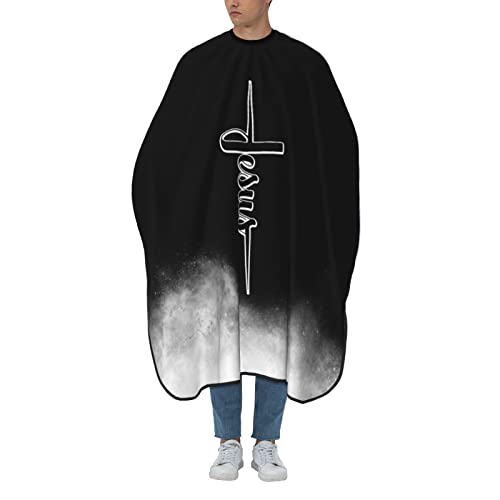 Capa para cortar cabello negra unisex ajustable 55"x66"