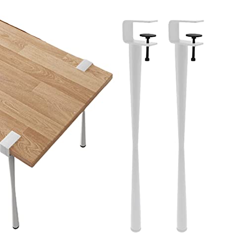 Pieds de table réglables en F blanc 45 cm lot de 2 en métal pour banc et meuble DIY