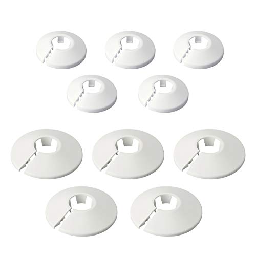 AIEVE 5 piezas de 15 mm de tubo cubierta y 5 unidades de 22 mm tubo cubierta accesorios para tubo de diámetro de 15 mm o 22 mm como por ejemplo tubo de calefacción