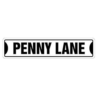 Inga Pancarte de Rue Yard 10,2 x 40,6 cm Penny Lane New Decals UK Music Beatles | intérieur/extérieur - Les Beatles, Paul McCartney, John Lennon, RIngo Starr, George Harrison
