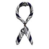 CYian Square Scarf for Men Silk Feel Neck Scarf Satin Bandana Neckerchief Lightweight Head Scarves Fashion Gifts for Men Formal Casual Business(Blue White)
