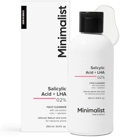 Minimalist Anti-Acne Salicylic Acid 2% Face Wash For Oily & Acne Prone Skin | With LHA for Pore Cleansing, Oil Control & Sebum Regulation | Sulfate-Free Formula for Gentle Exfoliation | Cleanser for Women & Men | 250 ml