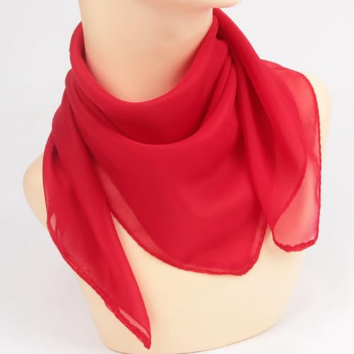 GSHLLO 2 Pcs Square Chiffon Neck Scarf Retro Hair Head Scarves Wraps Plain Party Neckerchief Decorative Sheer Headscarf Handbag Decorating Scarf White2