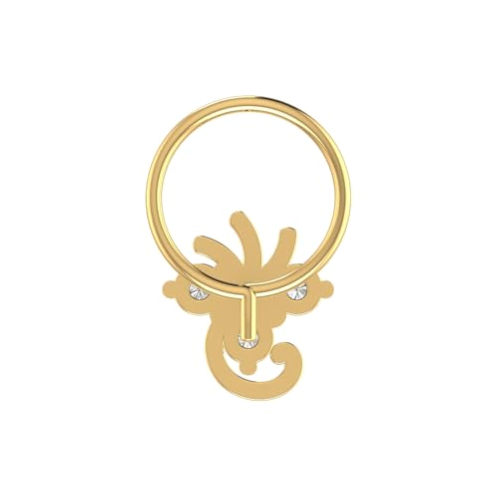 Women's 14Kt Yellow Gold Stud Nose Ring, Classic