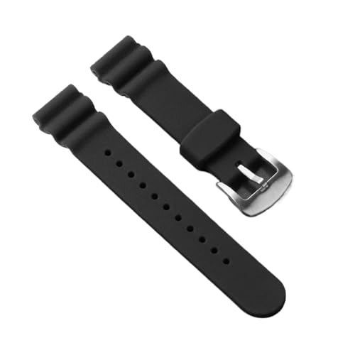 Cong Yi 22mm ラバーシリコンウォッチバンド セイコー No.5 SKX009 プロスペックス ウォーターゴースト 缶詰 メンズ スポーツ 防水 リストバンド アクセサリー(Black-lychee)