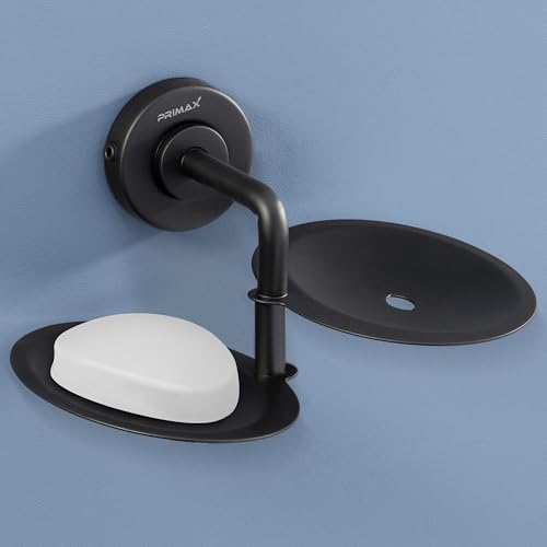 Image of Plantex (Primax) 304 Grade Stainless Steel Double Soap Holder /Soap Stand /Soap Dish for Bathroom and Wash Basin /Bathroom Accessories - Daizy (Black)