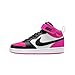 NIKE Boy's Court Borough Mid 2 Bg Sneaker, White Black Fierce Pink, 6.5 us