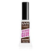 NYX PROFESSIONAL MAKEUP, The Brow Glue, Instant Brow Styler, 16H Extreme Hold, Vegan Formula - Cool Brown, 0.18oz / 5g, Dark Brown, 1.0 grams