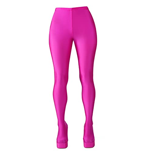 Kozdyko Women's Platform Thigh High Pant Boots Chunky Heel Over Knee High Square Toe Sexy Stretch Boots (Hot Pink,Us Size 8.5) #TOP3