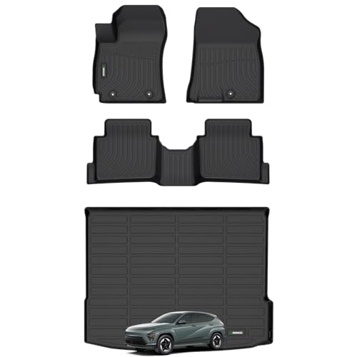 Kit de tapetes automotivos e revestimento de porta-malas ANBINGO em TPE para Hyundai Kona 2024–2026, exceto versões EV