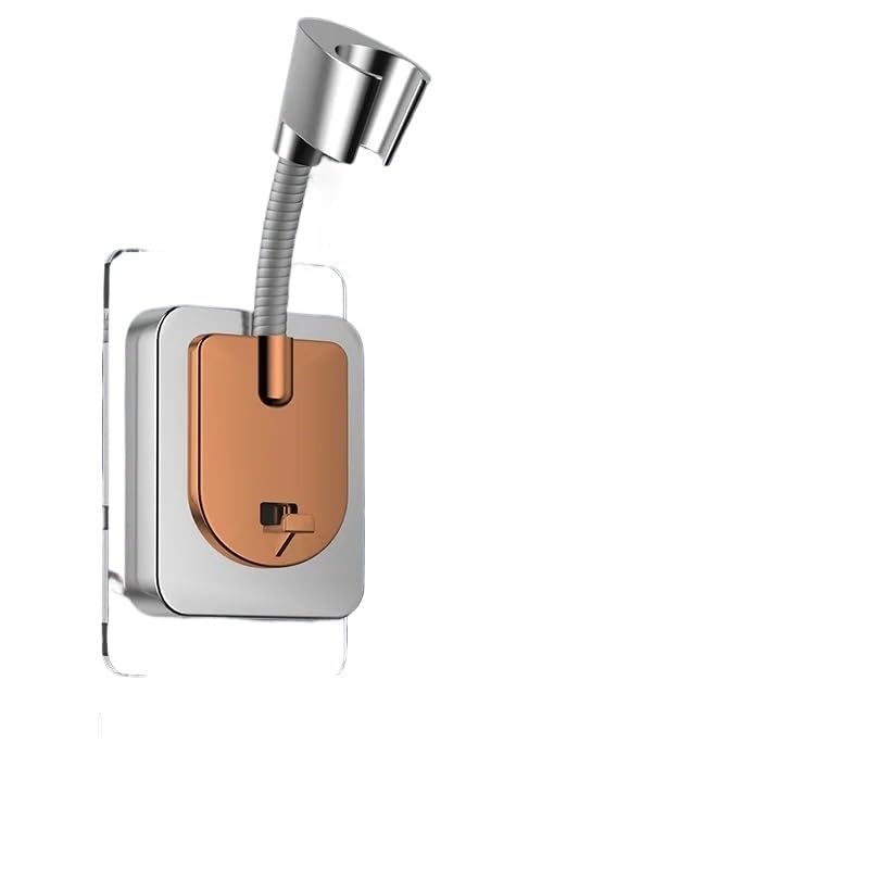 Support de pomme de douche rotatif ajustable couleur or fixation murale adhésive