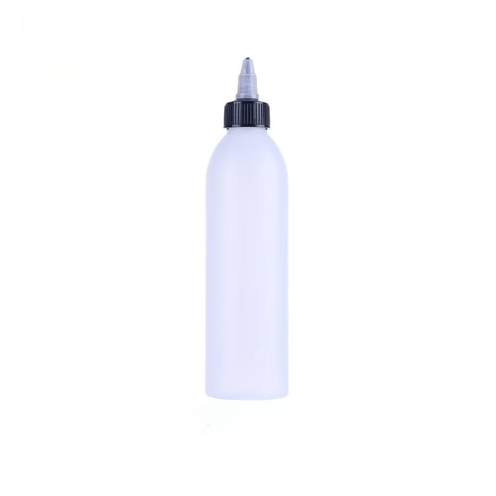 Lot de 50 flacons distributeurs en plastique souple avec bouchon à visser noir, multi-usages pour mélanger des liquides, artisanat, art, colle, cuisine, maison, blanc translucide (blanc translucide