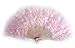 SACASUSA Large Baby Pink Feather Hand Fan New for Halloween costume